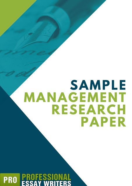 Sample of Management Research Paper