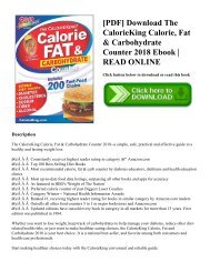 [PDF] Download The CalorieKing Calorie  Fat & Carbohydrate Counter 2018 Ebook  READ ONLINE