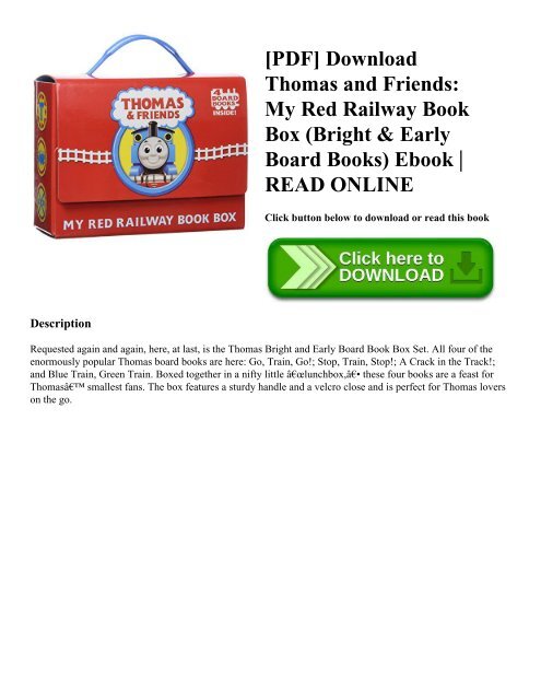 [PDF] Download Thomas and Friends My Red Railway Book Box (Bright & Early Board Books) Ebook  READ ONLINE