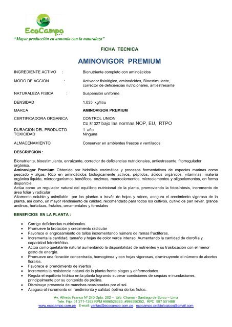 AMINOVIGOR PREMIUM