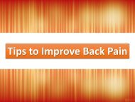 Tips to Improve Back Pain