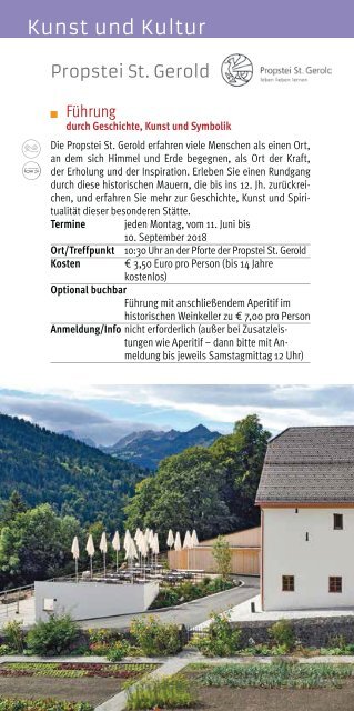Sommerprogramm Grosses Walsertal 2018