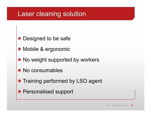 Laser cleaning solution
