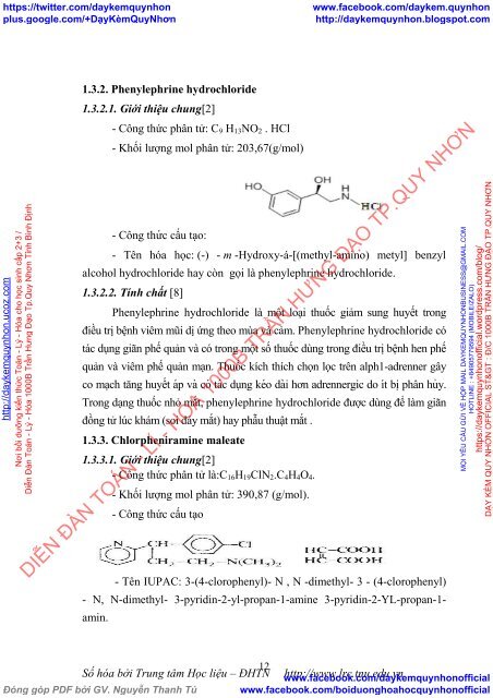 Định lượng đồng thời paracetamol, Chlorpheniramine maleate và Phenylephrine hydrochloride trong thuốc Decolgen  forte bằng phương pháp sắc ký lỏng hiệu năng cao và phương pháp quang phổ hấp thụ phân tử