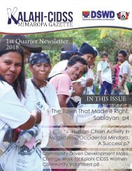 Kalahi CIDSS MIMAROPA Gazette 1st Quarter 2018