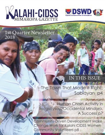 Kalahi CIDSS MIMAROPA Gazette 1st Quarter 2018