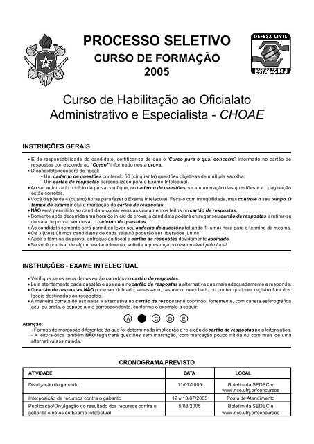 1 PROVA - CHOAE-2005