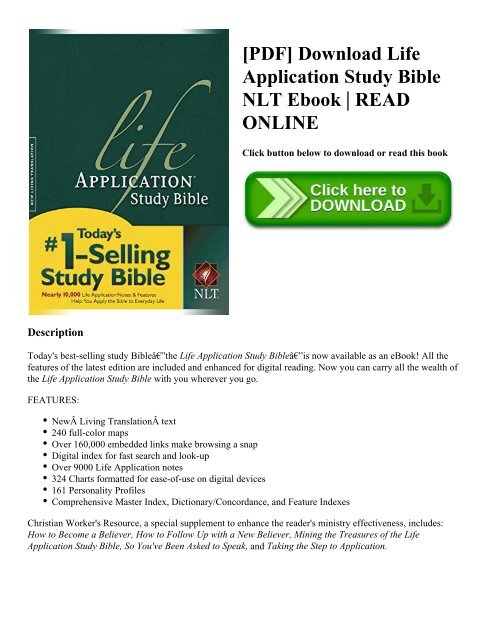 Pdf Download Life Application Study Bible Nlt Ebook Read Online