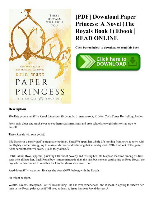 [PDF] Download Paper Princess A Novel (The Royals Book 1) Ebook  READ ONLINE