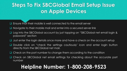 18002089523 Fix SBCGlobal Email Setup Issue on Apple Devices