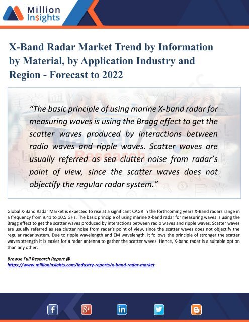 X-Band Radar Market  Research – Industry Size, Share, Trends Analysis and Growth Forecast to 2022