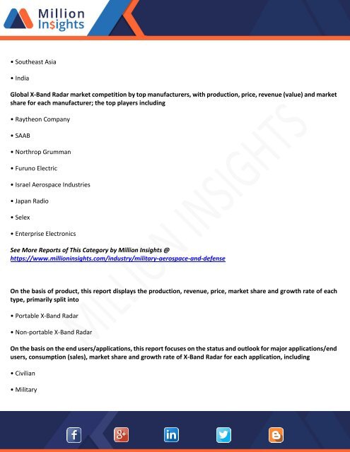 X-Band Radar Market  Research – Industry Size, Share, Trends Analysis and Growth Forecast to 2022