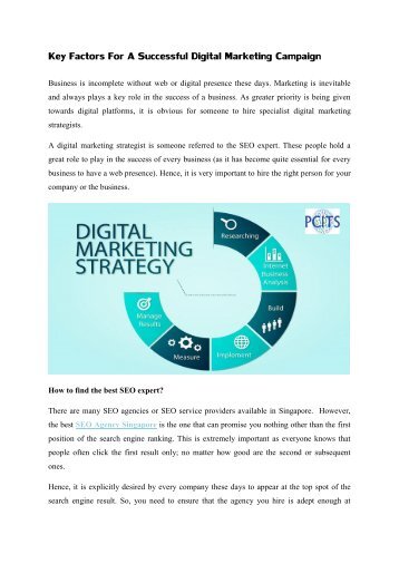 Key Factors For A Successful Digital Marketing Campaign