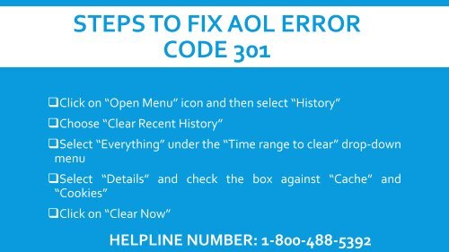 18004885392 How to Fix AOL Error Code 301