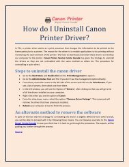 How do I Uninstall Canon Printer Driver