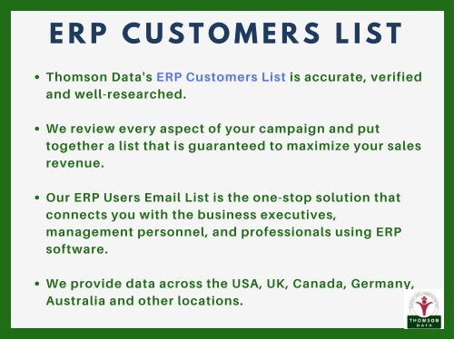 ERP Customers List - ERP Users Mailing List