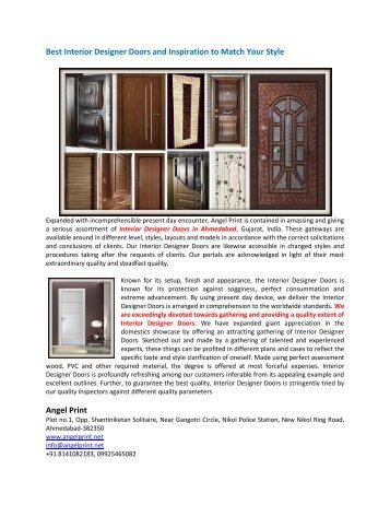 Best Interior Designer Doors for Home and Office