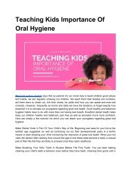 Importance of Oral Hygiene For Kids