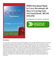 [PDF] Download Made to Crave Devotional 60 Days to Craving God  Not Food Ebook  READ ONLINE
