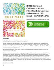 [PDF] Download Cultivate A Grace-Filled Guide to Growing an Intentional Life Ebook  READ ONLINE