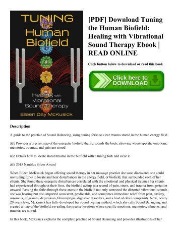 [PDF] Download Tuning the Human Biofield Healing with Vibrational Sound Therapy Ebook  READ ONLINE