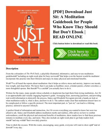 [PDF] Download Just Sit A Meditation Guidebook for People Who Know They Should But Don't Ebook  READ ONLINE