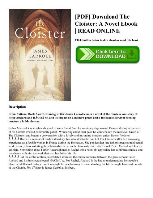 [PDF] Download The Cloister A Novel Ebook  READ ONLINE