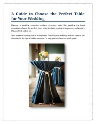 A Guide to Choose the Perfect Table for Your Wedding