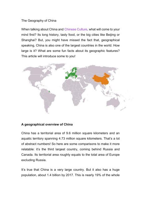 The Geography of China