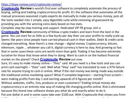 Cryptosuite review