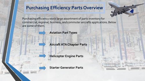 Purchasing Efficiency Leading Aviation Components Supplier