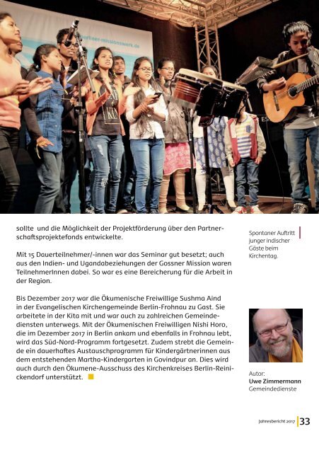 Gossner Mission Jahresbericht 2017