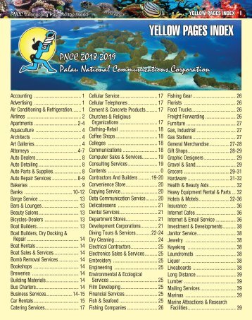 PNCC Palau 2018 Yellow Pages