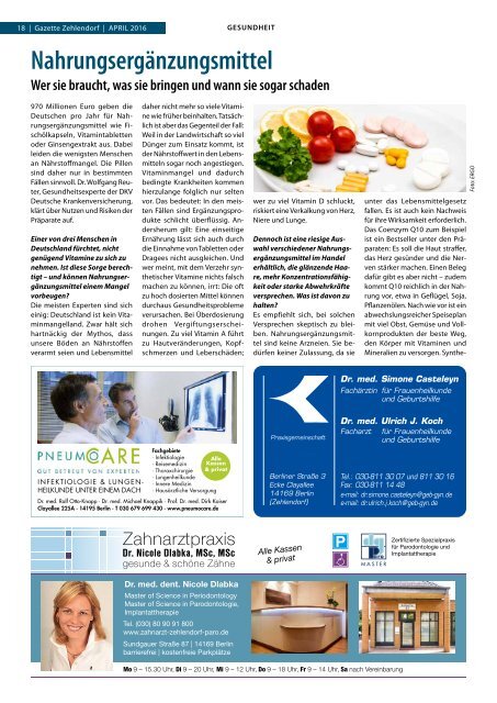 Gazette Zehlendorf April 2016