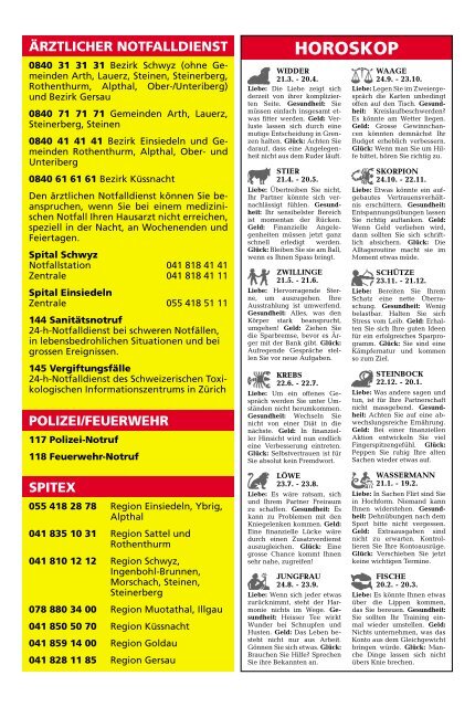 Schwyzer Anzeiger – Woche 14 – 6. April 2018