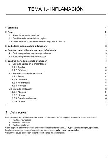 TEMA 1.- INFLAMACIÓN