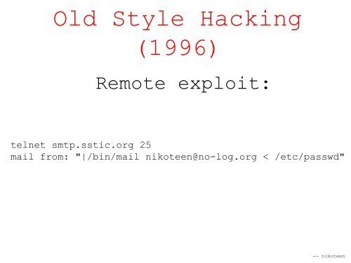 Old Style Hacking