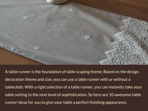 10 Awesome Table Runners ideas