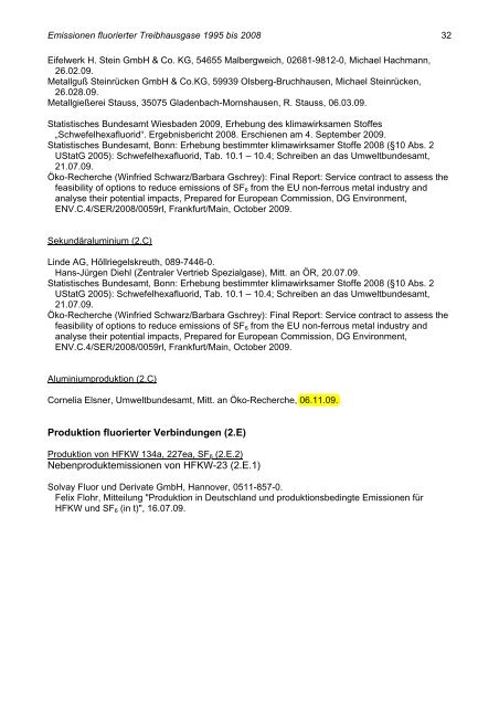 Emissionen fluorierter Treibhausgase in Deutschland 2008 ... - zvkkw