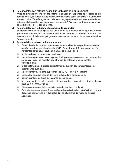 Sony VPCEH3C4E - VPCEH3C4E Documents de garantie Espagnol