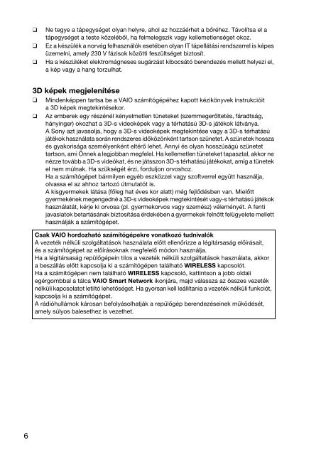 Sony VPCEH3C4E - VPCEH3C4E Documents de garantie Hongrois