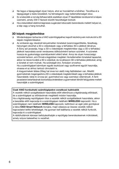 Sony SVE1511T1E - SVE1511T1E Documents de garantie Hongrois