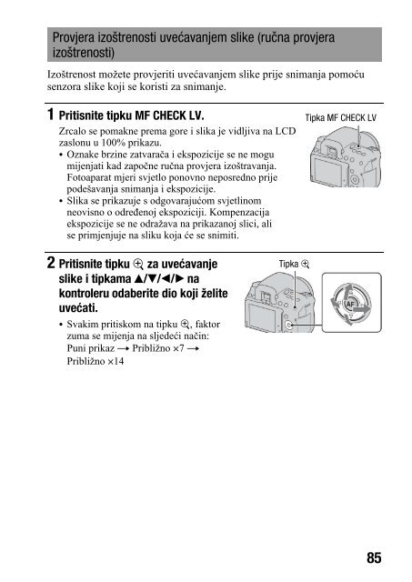 Sony DSLR-A500Y - DSLR-A500Y Istruzioni per l'uso Croato