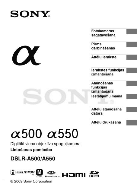 Sony DSLR-A500Y - DSLR-A500Y Istruzioni per l'uso Lettone