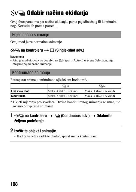 Sony DSLR-A500Y - DSLR-A500Y Istruzioni per l'uso Croato