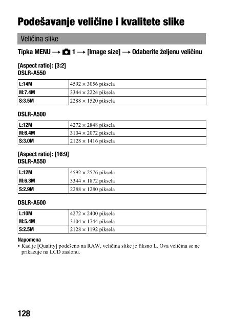 Sony DSLR-A500Y - DSLR-A500Y Istruzioni per l'uso Croato