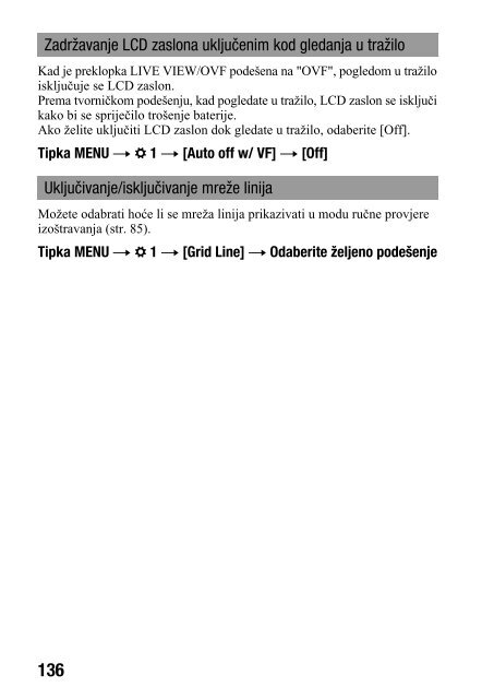 Sony DSLR-A500Y - DSLR-A500Y Istruzioni per l'uso Croato