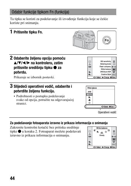 Sony DSLR-A500Y - DSLR-A500Y Istruzioni per l'uso Croato