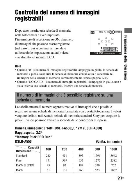 Sony DSLR-A500Y - DSLR-A500Y Istruzioni per l'uso