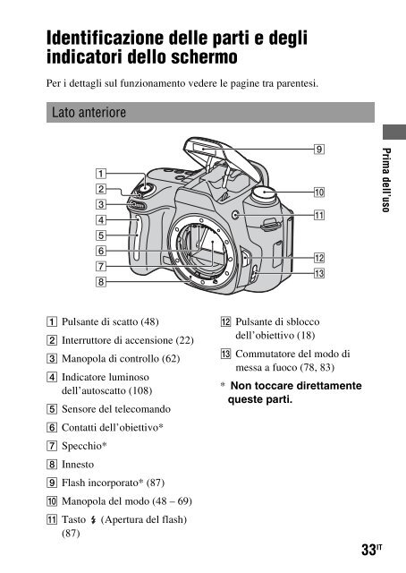 Sony DSLR-A500Y - DSLR-A500Y Istruzioni per l'uso